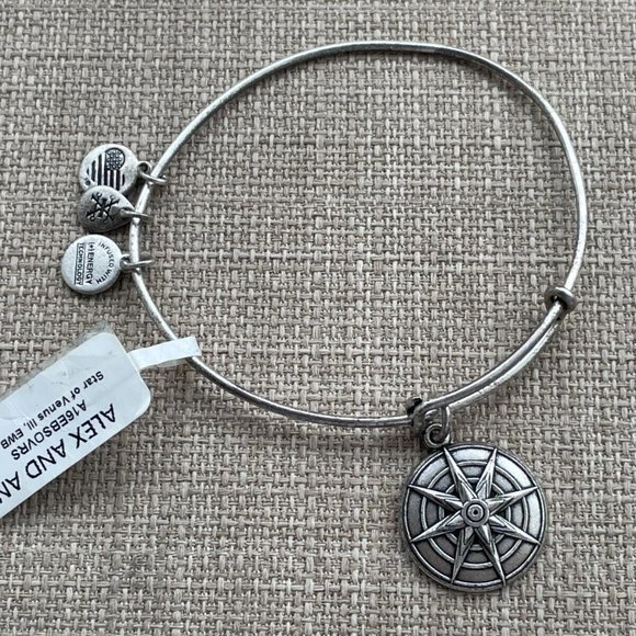 Alex And Ani Bracelet STAR of VENUS LOVE BEAUTY INSPIRATION Wrist Band Silver To - Picture 11 of 11